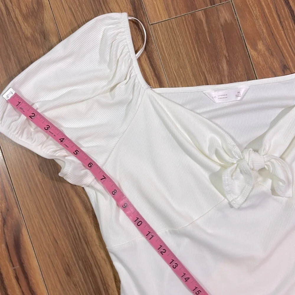 NWT LC Lauren Conrad Puff Sleeve Bodysuit, Size XL - Picture 8 of 14